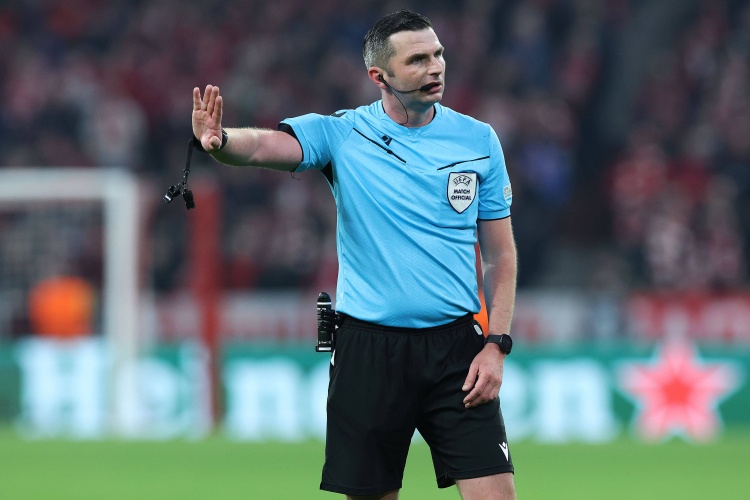 欧足联官方:奥利弗裁判组执法国米VS阿贾克斯的欧冠小组赛